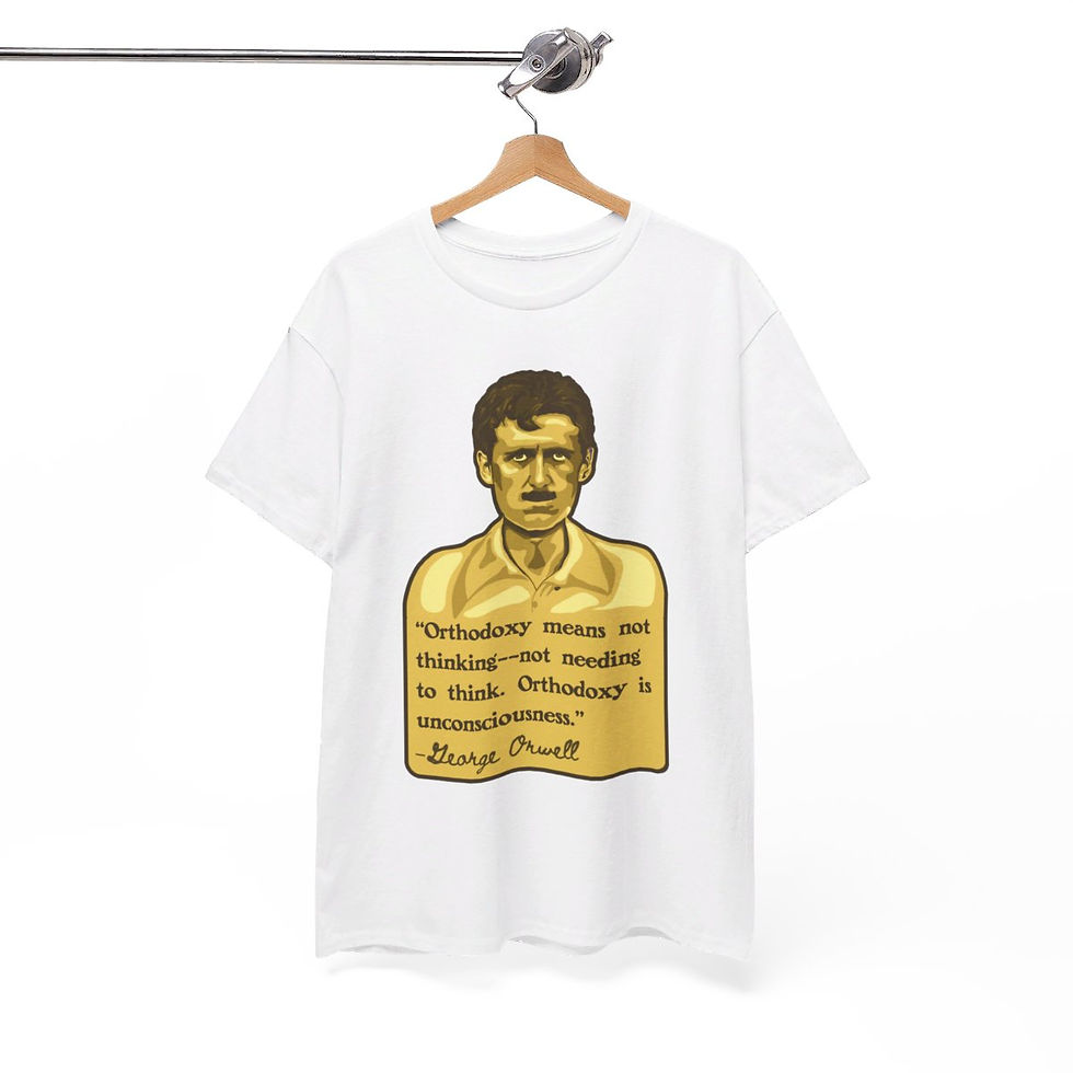 Thumbnail: George Orwell Portrait and Quote Unisex Heavy Cotton Tee