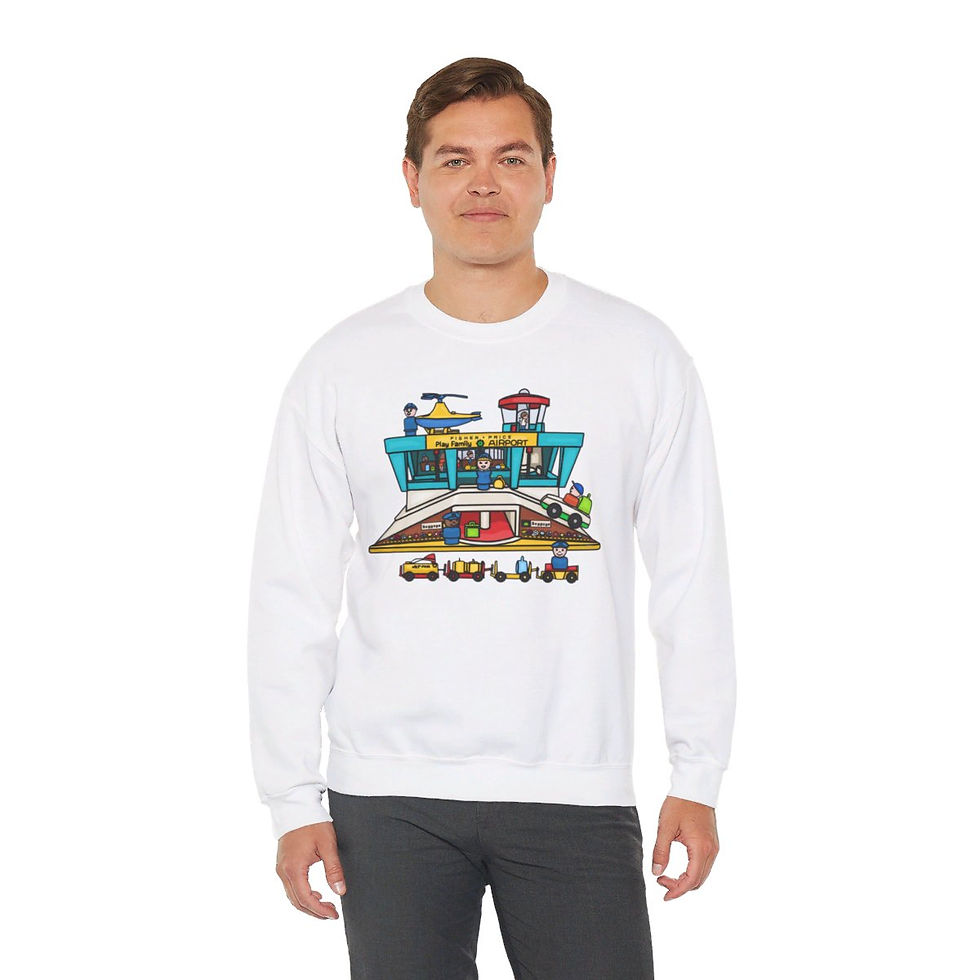 Thumbnail:  Little People Airport Drawing - Unisex Heavy Blend™ Crewneck Sweatshirt