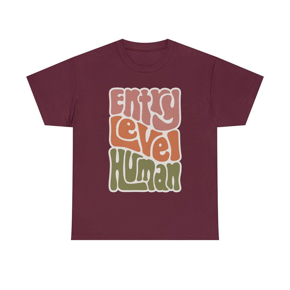Thumbnail: Entry Level Human Word Art Unisex Heavy Cotton Tee