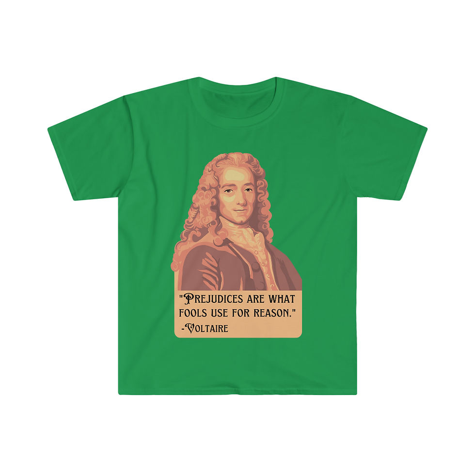 Thumbnail: Voltaire Portrait and Quote Unisex Softstyle T-Shirt