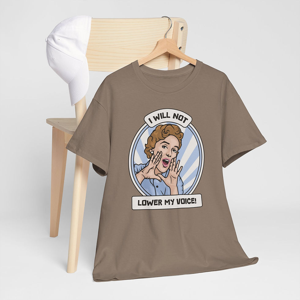 Thumbnail: I Will Not Lower My Voice Unisex Heavy Cotton Tee