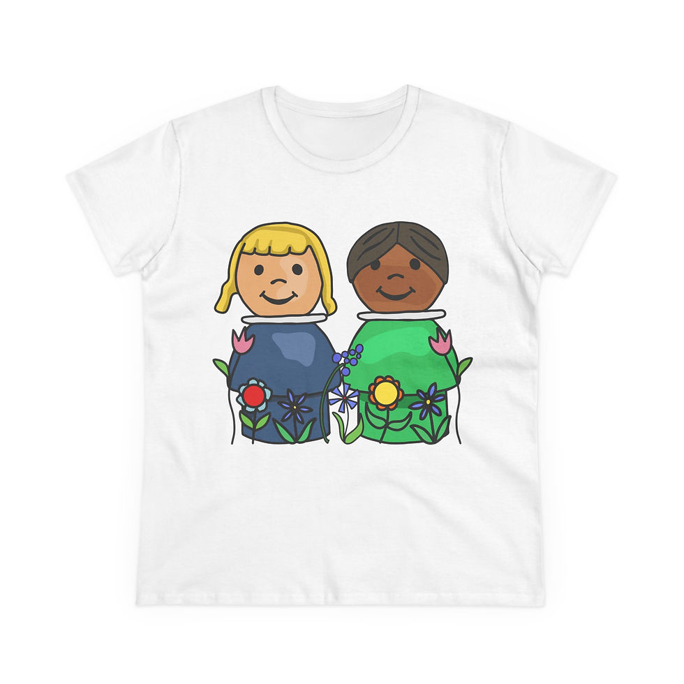 Thumbnail: Little People Besties Women's Midweight Cotton Tee