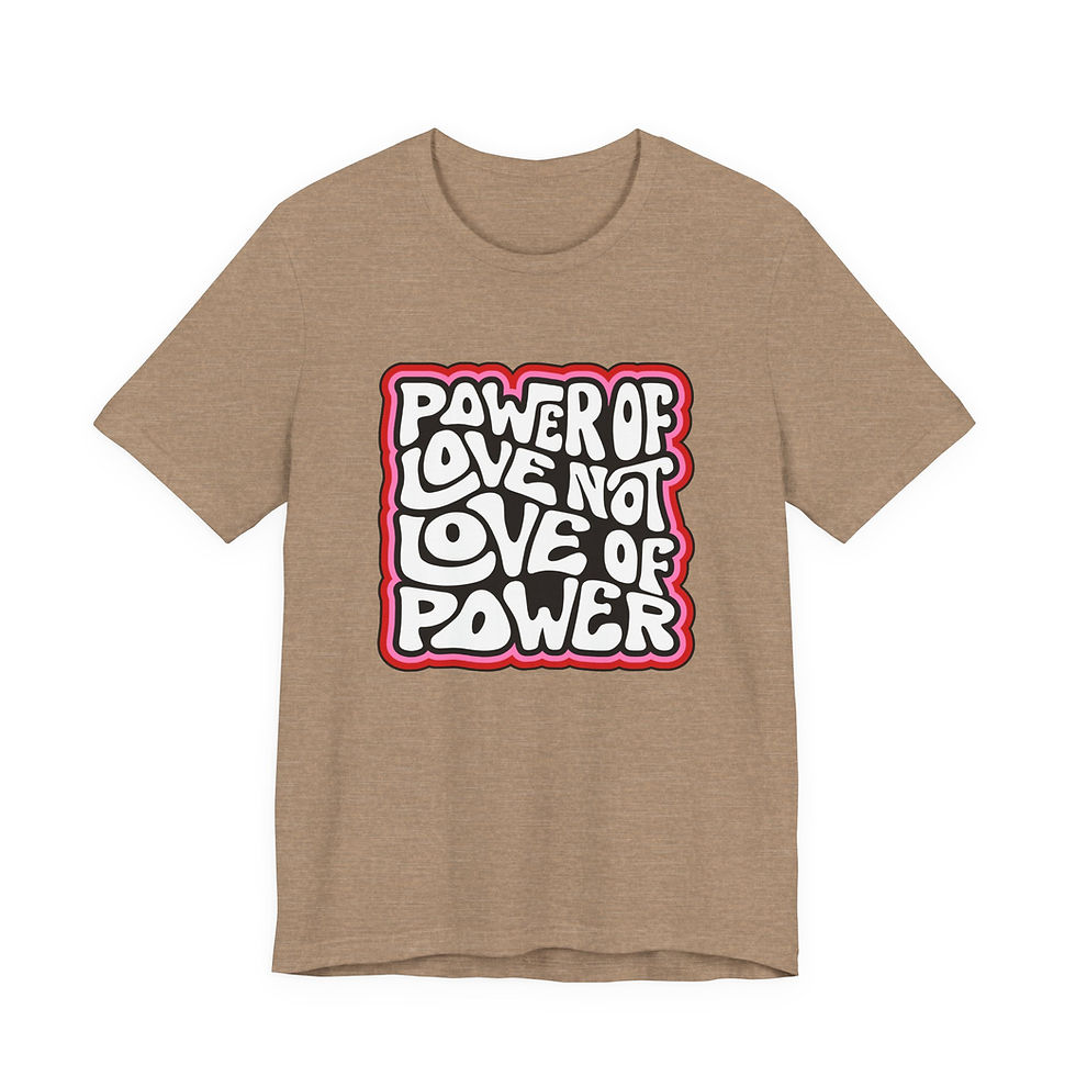 Thumbnail: Power of Love NOT Love of Power Word Art Unisex Graphic Print T-Shirt