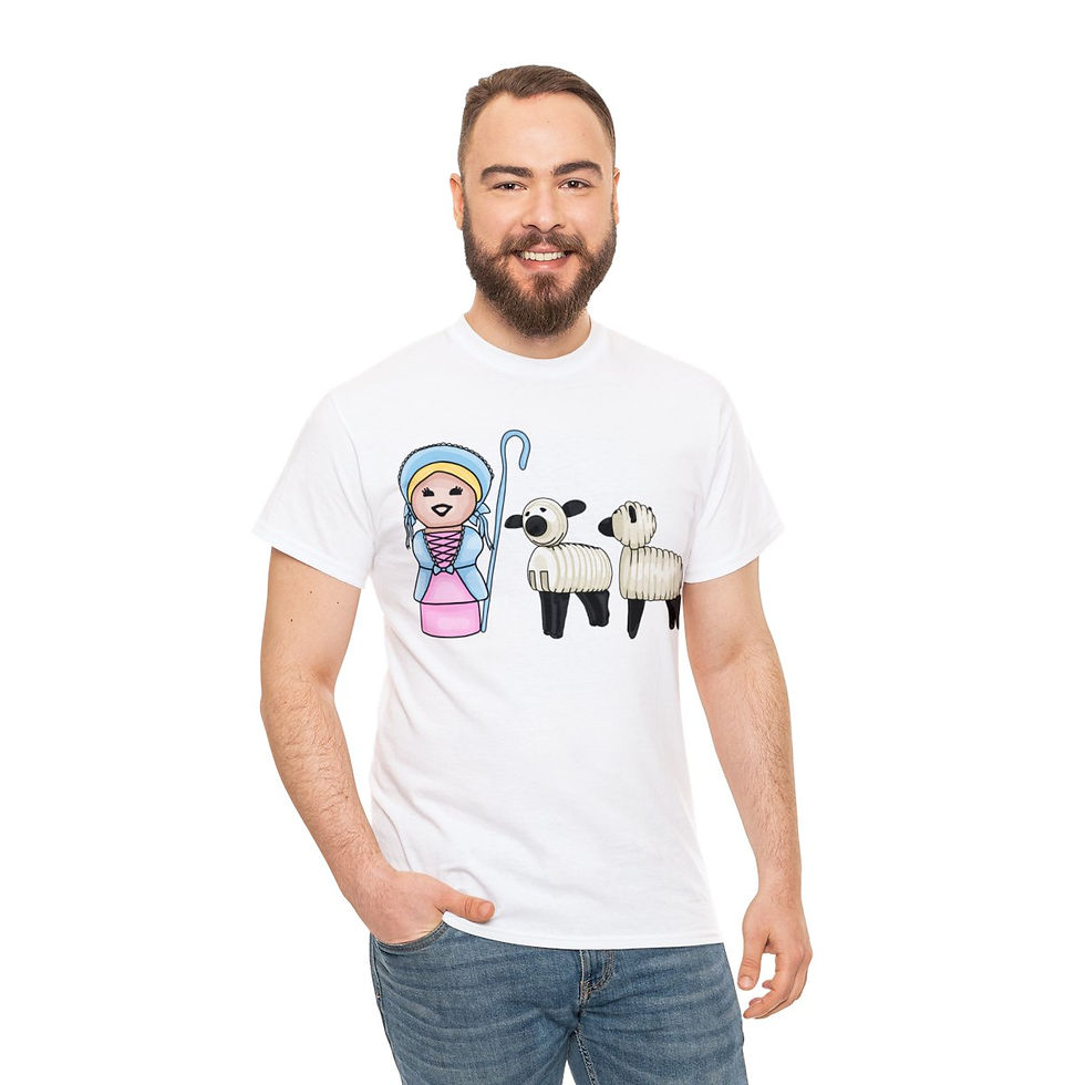 Thumbnail: Little Bo Peep and Her Little Sheep - Unisex Heavy Cotton Tee