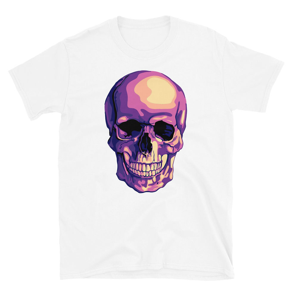 Thumbnail: Artsy Sunset Skull Short-Sleeve Unisex T-Shirt