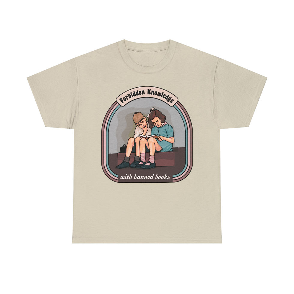 Thumbnail: Forbidden Knowledge With Banned Books Unisex Heavy Cotton Tee