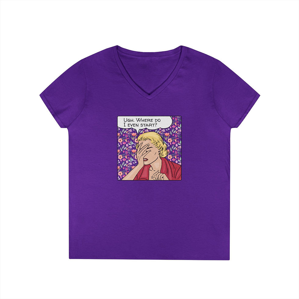Thumbnail: Comic Book 'Ugh, Where Do I Even Start' V-Neck Tee