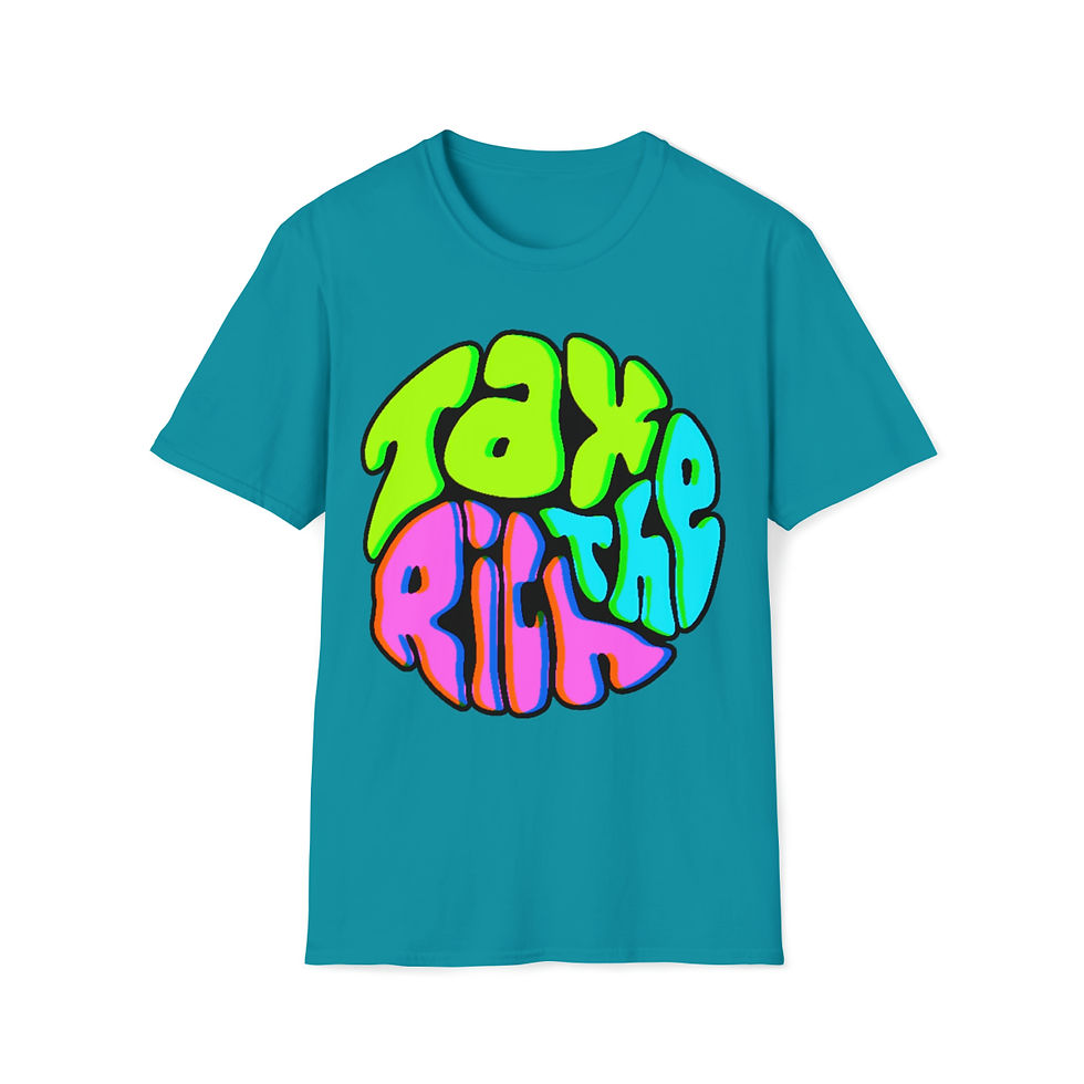 Thumbnail: Tax The Rich Groovy Word Art Unisex Softstyle T-Shirt