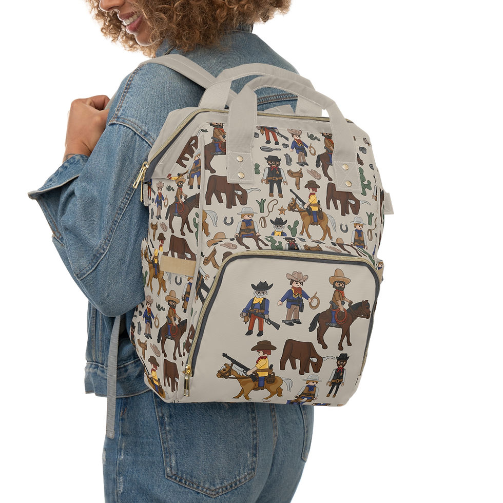Thumbnail: Cowboy Toy Diaper Backpack, Wild West Backpack, Western Theme Baby Shower Gift