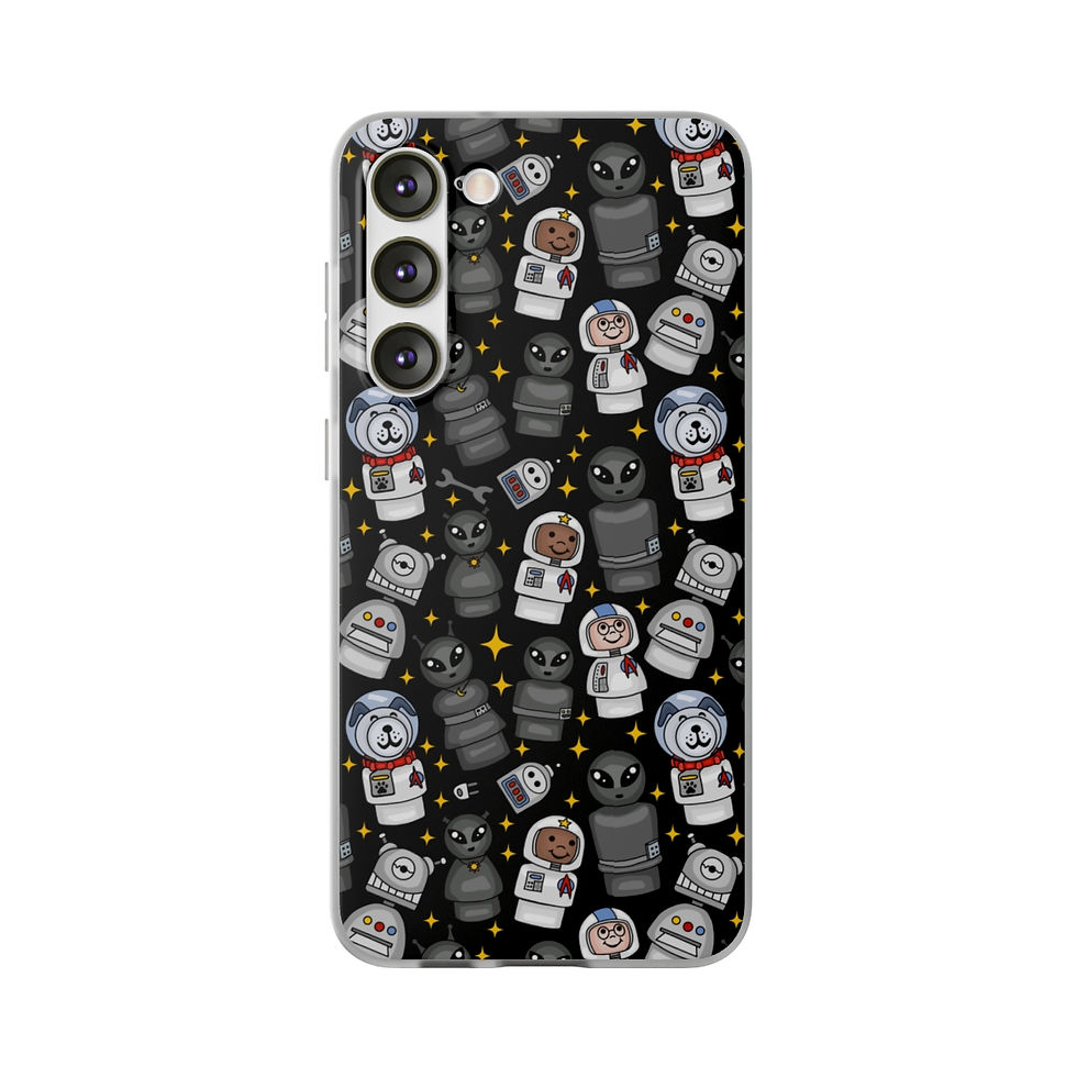 Thumbnail: Little Astronauts, Space Dog, Aliens, and Robots Pattern Flexi Cases