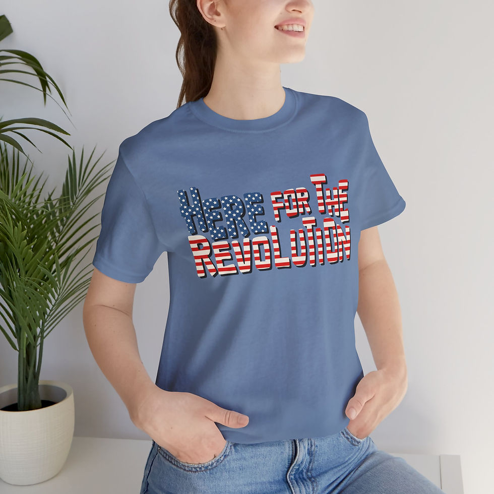Thumbnail: Here for the Revolution Word Art Unisex Graphic Print T-Shirt 