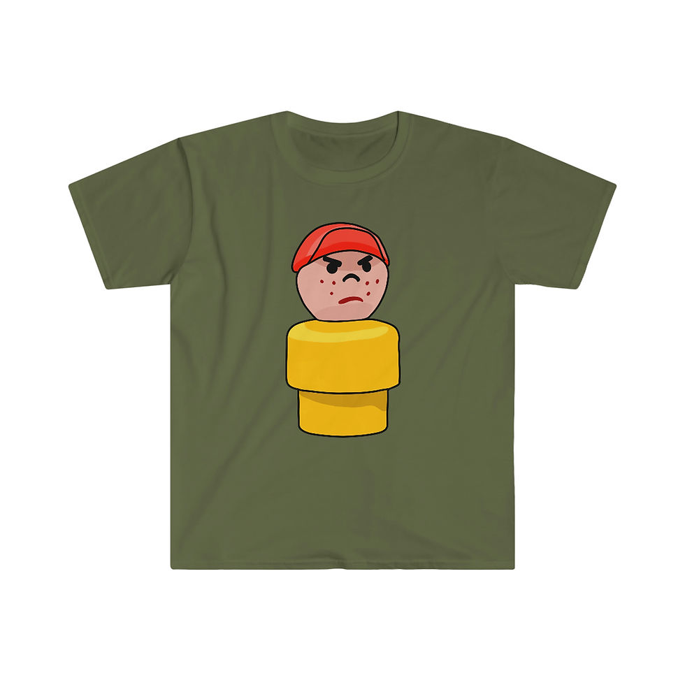 Thumbnail: Little Round People - Butch the Grumpy Boy Unisex Softstyle T-Shirt