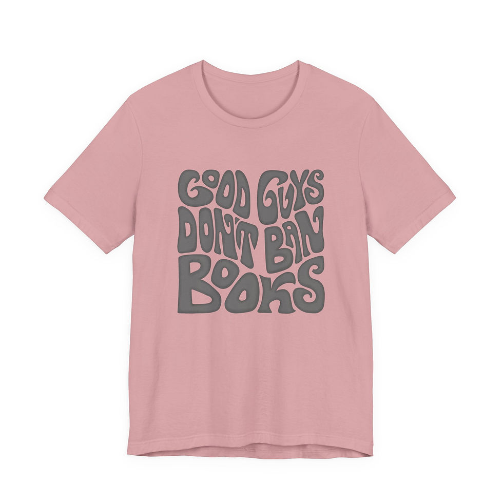 Thumbnail: Good Guys Don't Ban Books Word Art, Colorful Unisex Tee, Funny Graphic T-Shirt