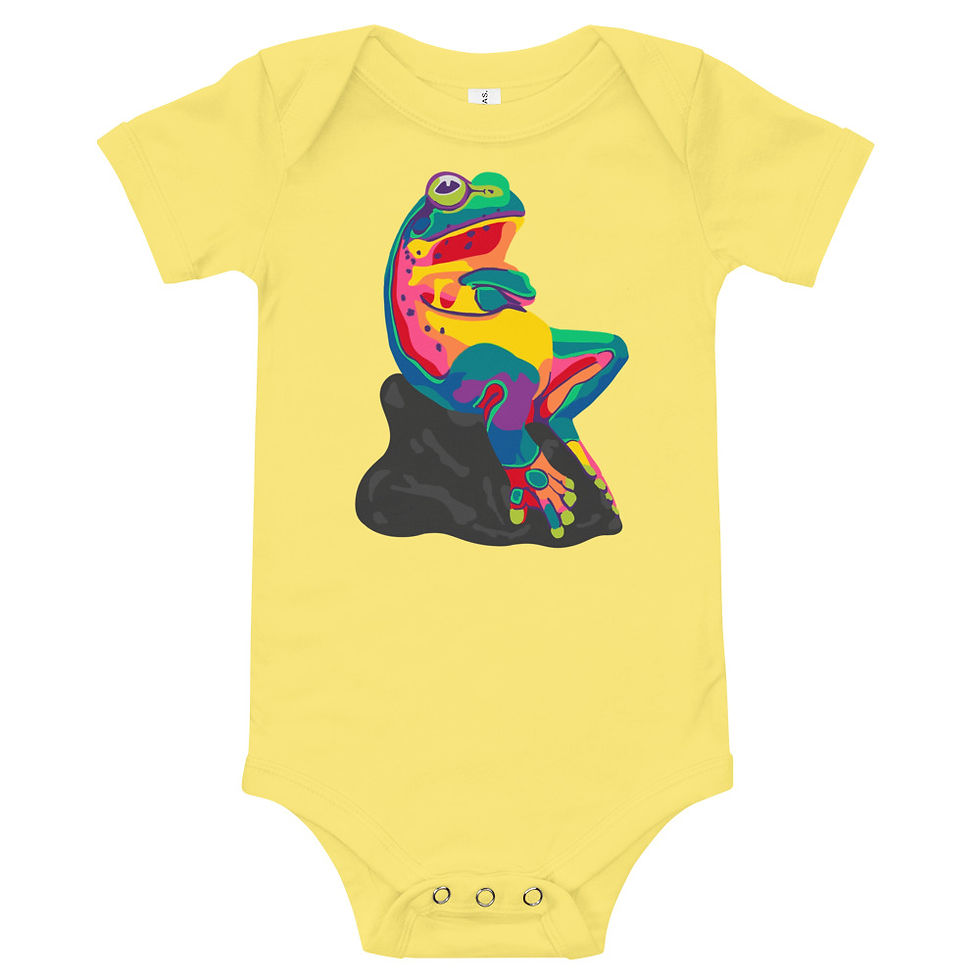 Thumbnail: Funny Rainbow Frog - Baby short sleeve one piece