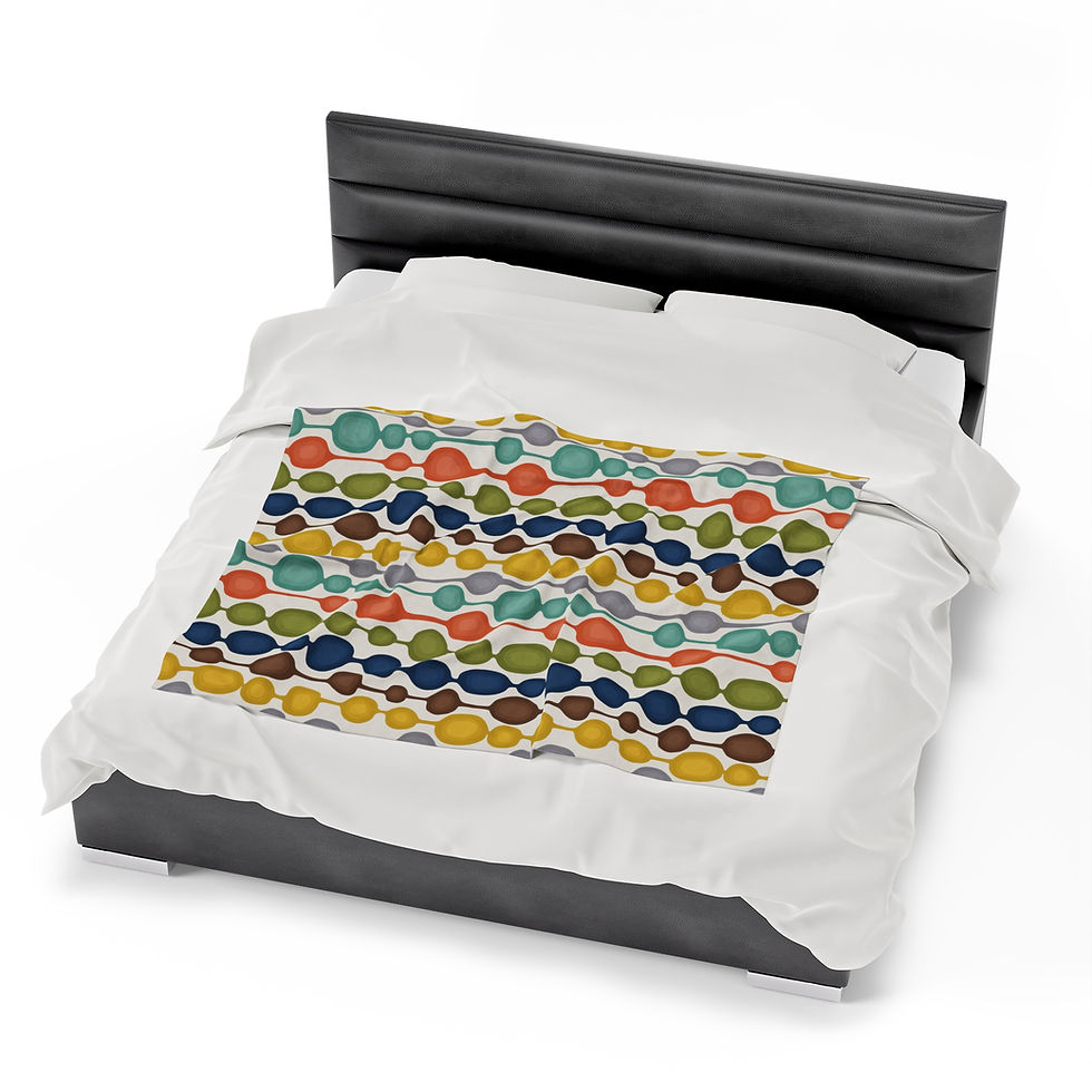 Thumbnail: Mid-century Modern Bubbles Velveteen Plush Blanket