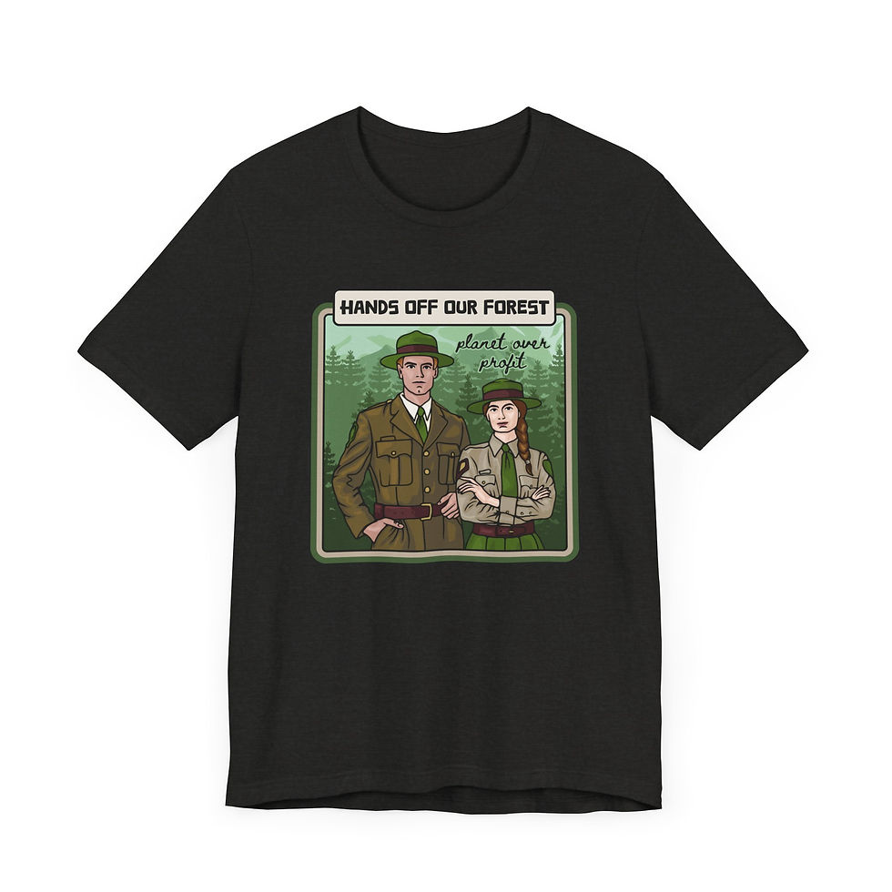 Thumbnail: Hands Off Our Forest - Planet Over Profit Unisex Graphic Print T-Shirt