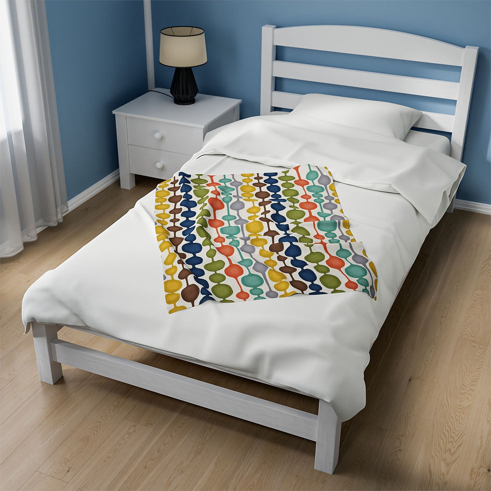 Thumbnail: Mid-century Modern Bubbles Velveteen Plush Blanket