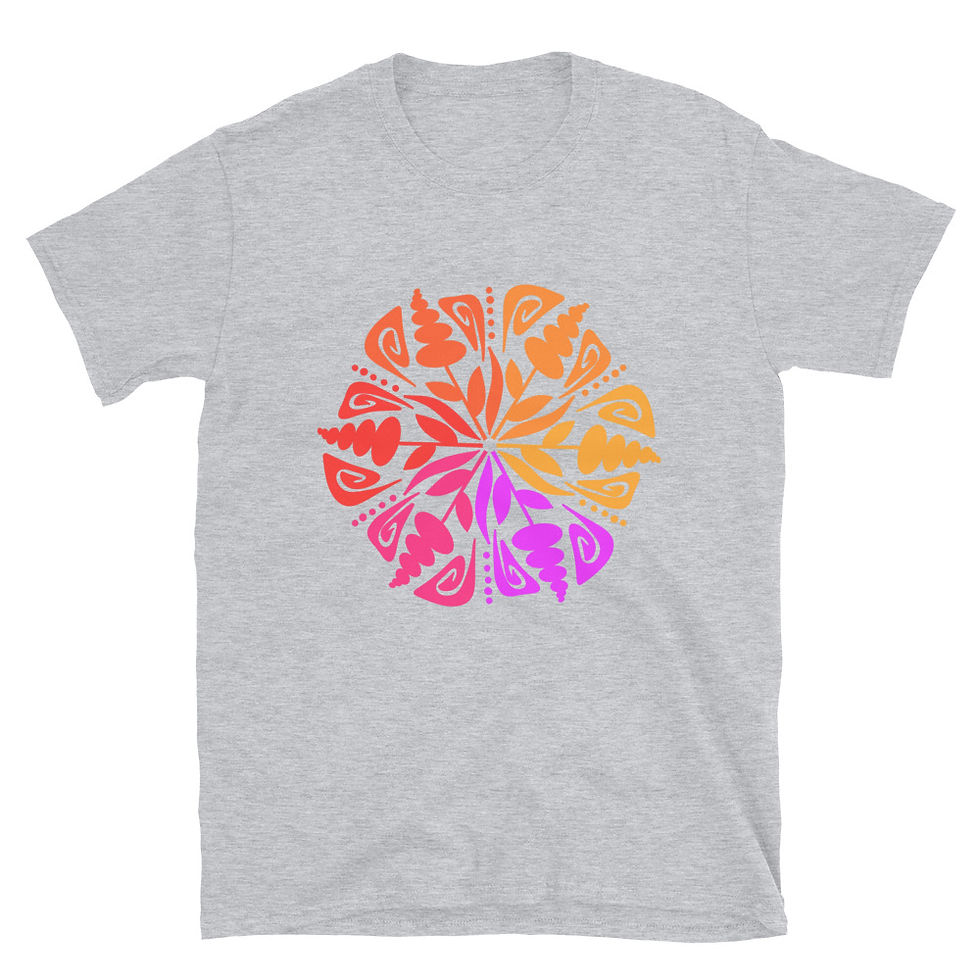 Thumbnail: Warm Colors Flower Mandala Short-Sleeve Unisex T-Shirt