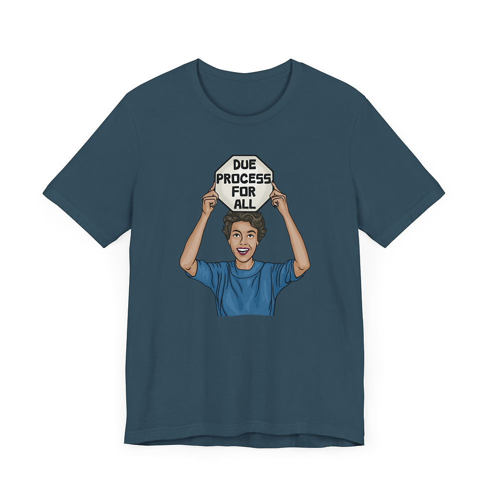 Thumbnail: Due Process for All - Unisex Graphic Print T-Shirt, Retro Vintage Vibes