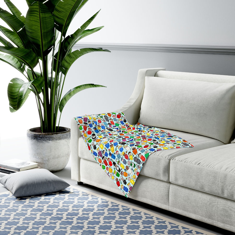 Thumbnail: Baby Swaddle Blanket Colorful Little People Swaddle for Newborns & Baby Showers