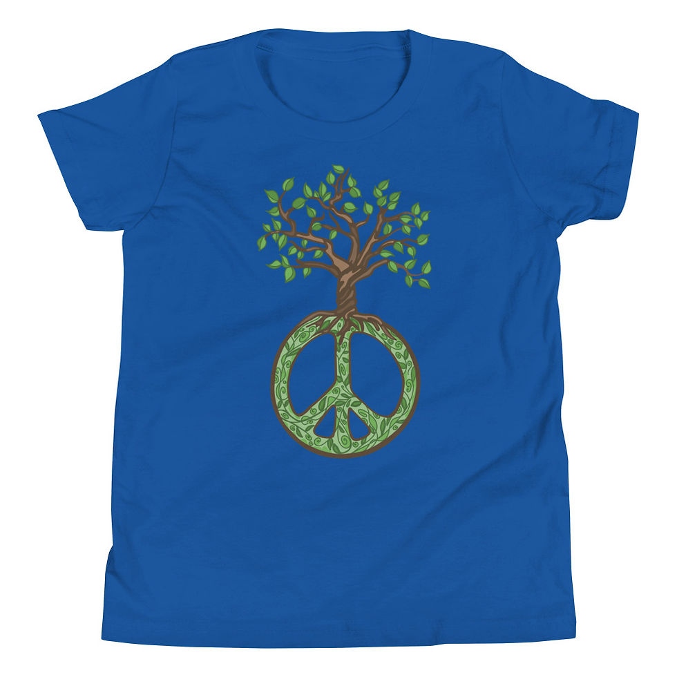 Thumbnail: Peace Sign and Tree Of Life - Youth Short Sleeve T-Shirt