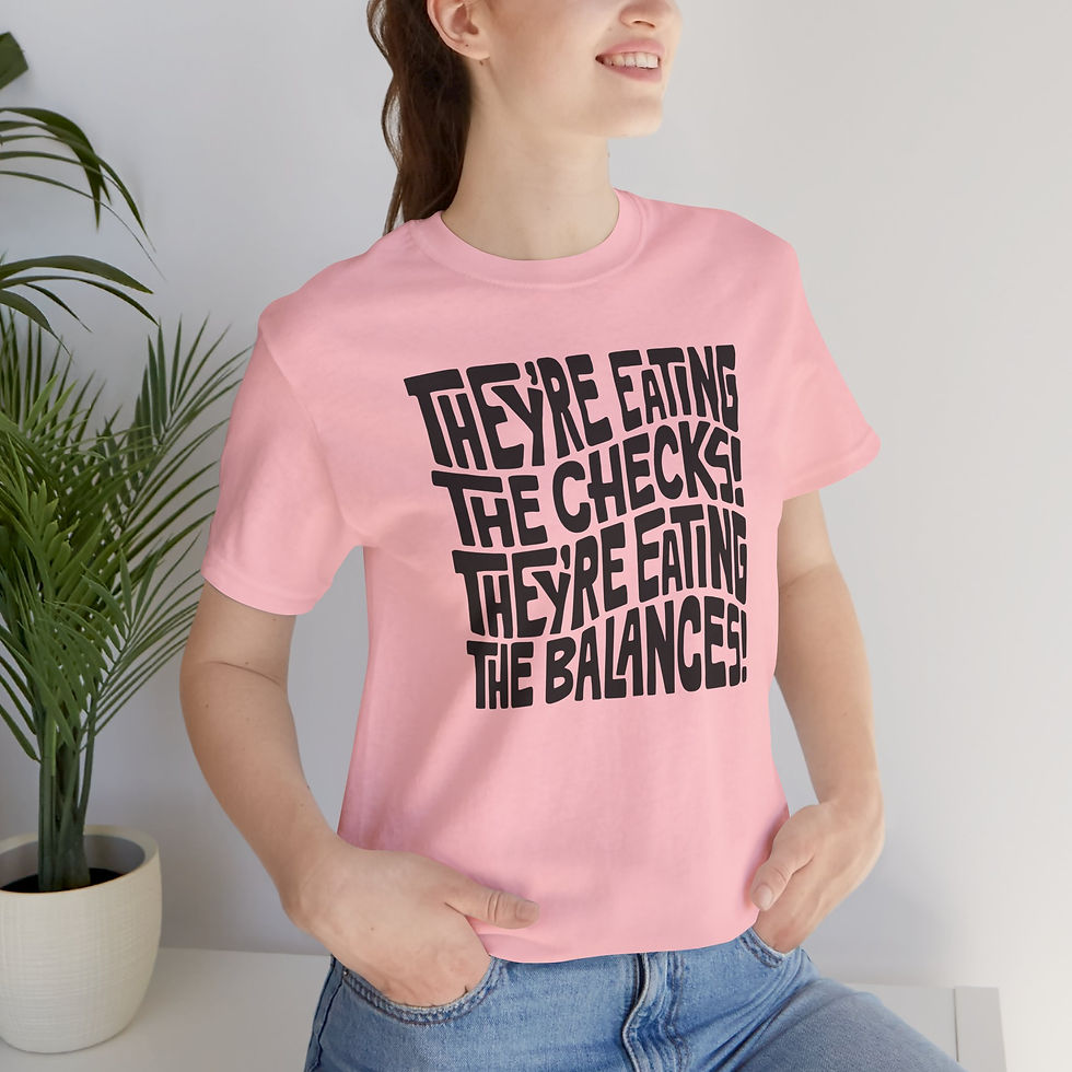 Thumbnail: Checks and Balances Word Art Unisex Graphic Print T-Shirt  