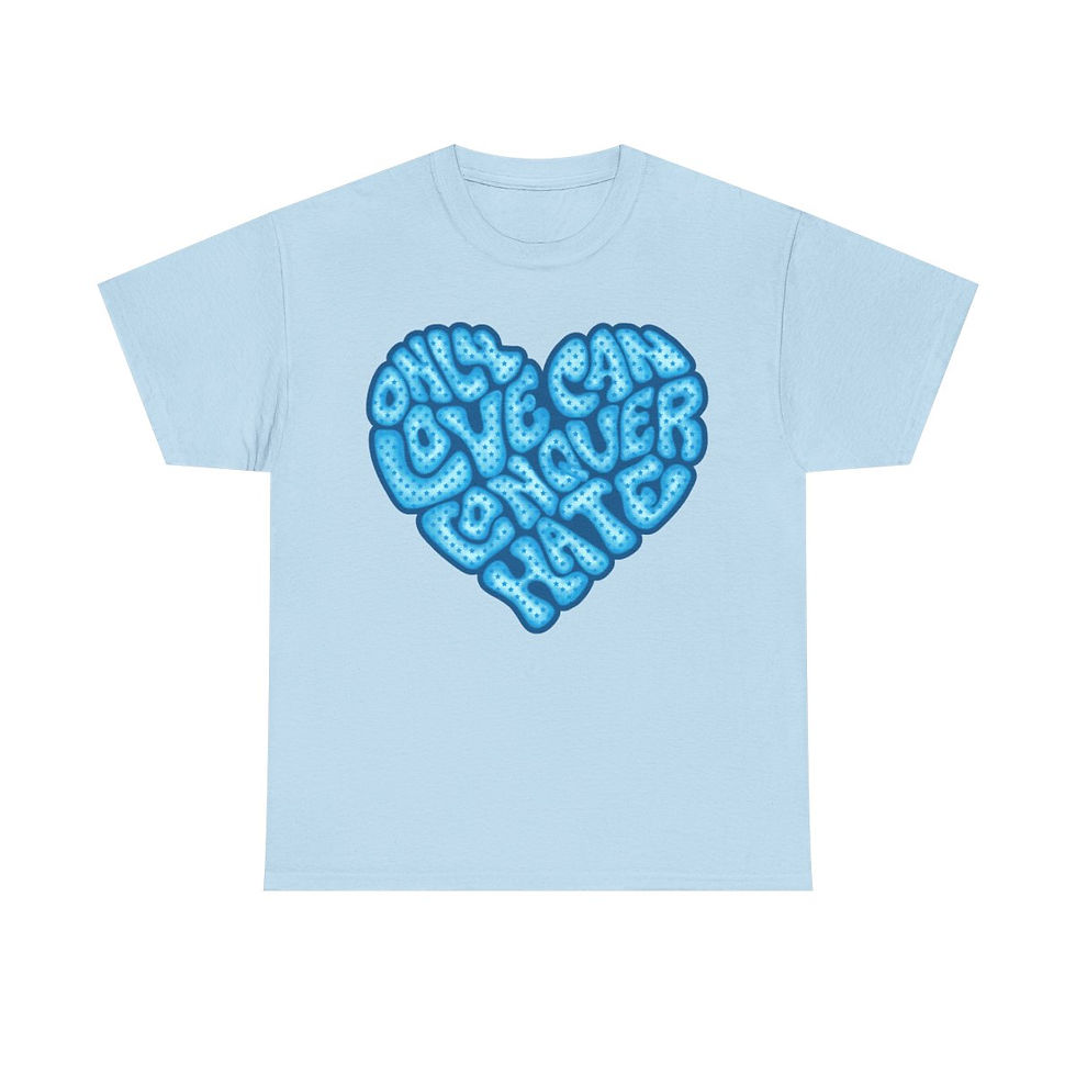 Thumbnail: Only Love Can Conquer Hate Word Art Unisex Heavy Cotton Tee