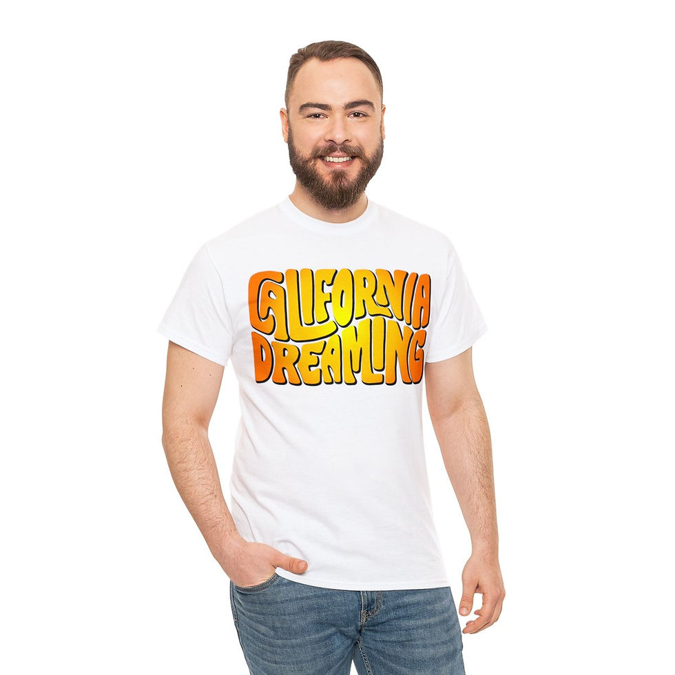 Thumbnail: California Dreaming Sunny Word Art - Unisex Heavy Cotton Tee
