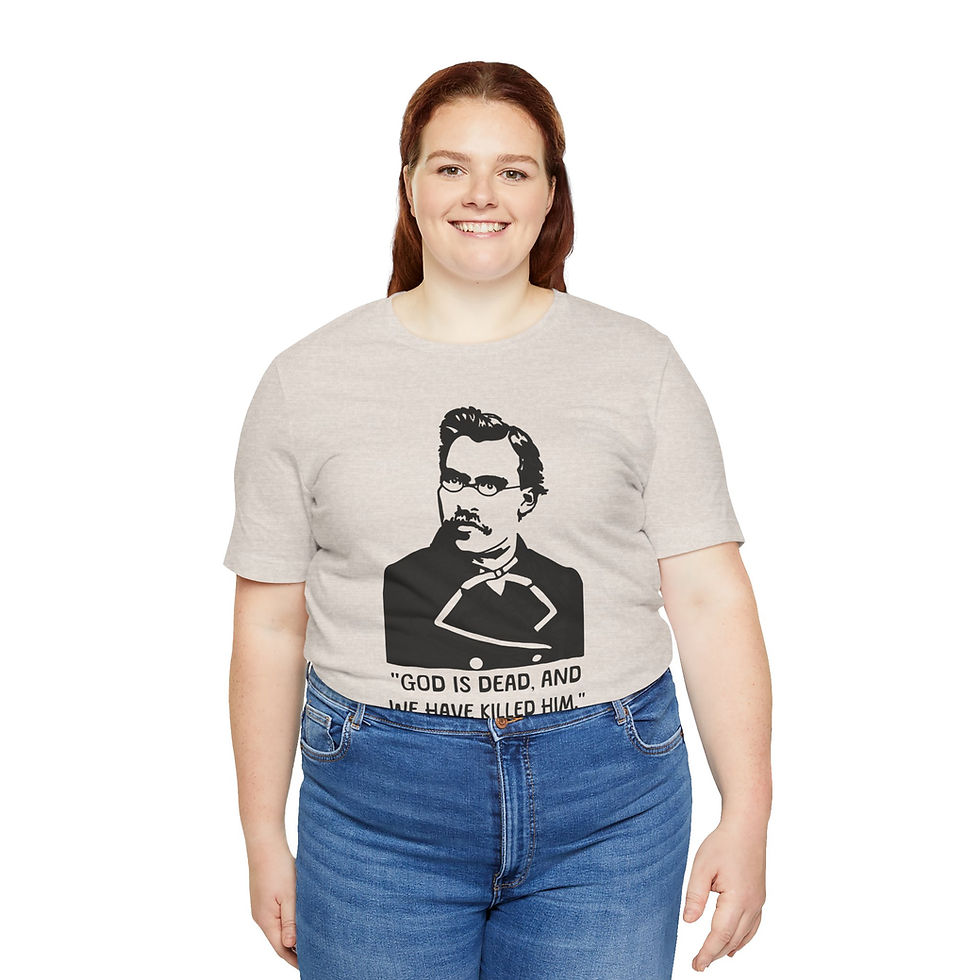 Thumbnail: Friedrich Nietzsche Portrait and Quote Unisex Graphic Print T-Shirt 