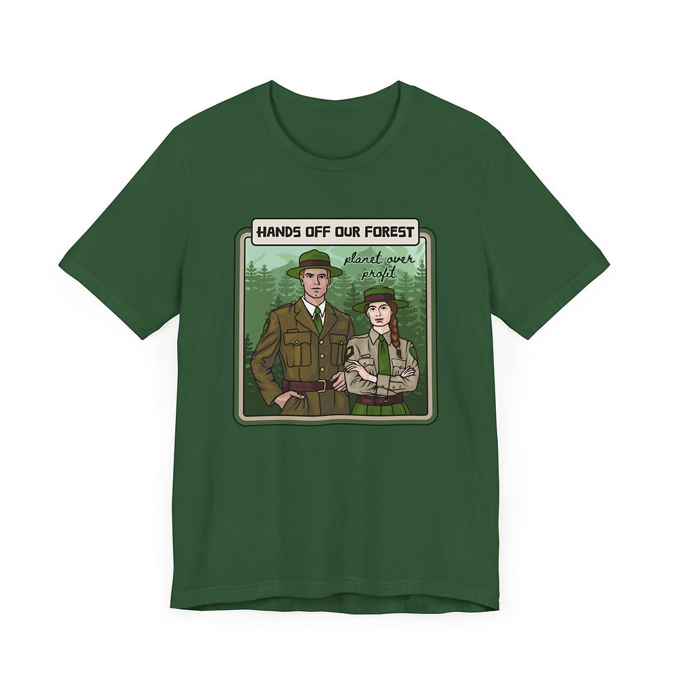 Thumbnail: Hands Off Our Forest - Planet Over Profit Unisex Graphic Print T-Shirt