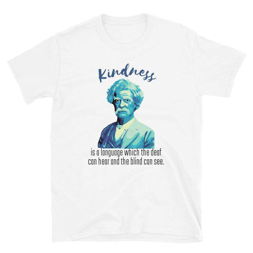 Thumbnail: Mark Twain Portrait And Kindness Quote - Short-Sleeve Unisex T-Shirt