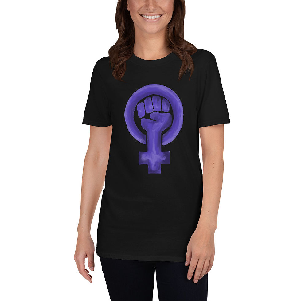 Thumbnail: Painted Purple Feminist Symbol - Short-Sleeve Unisex T-Shirt