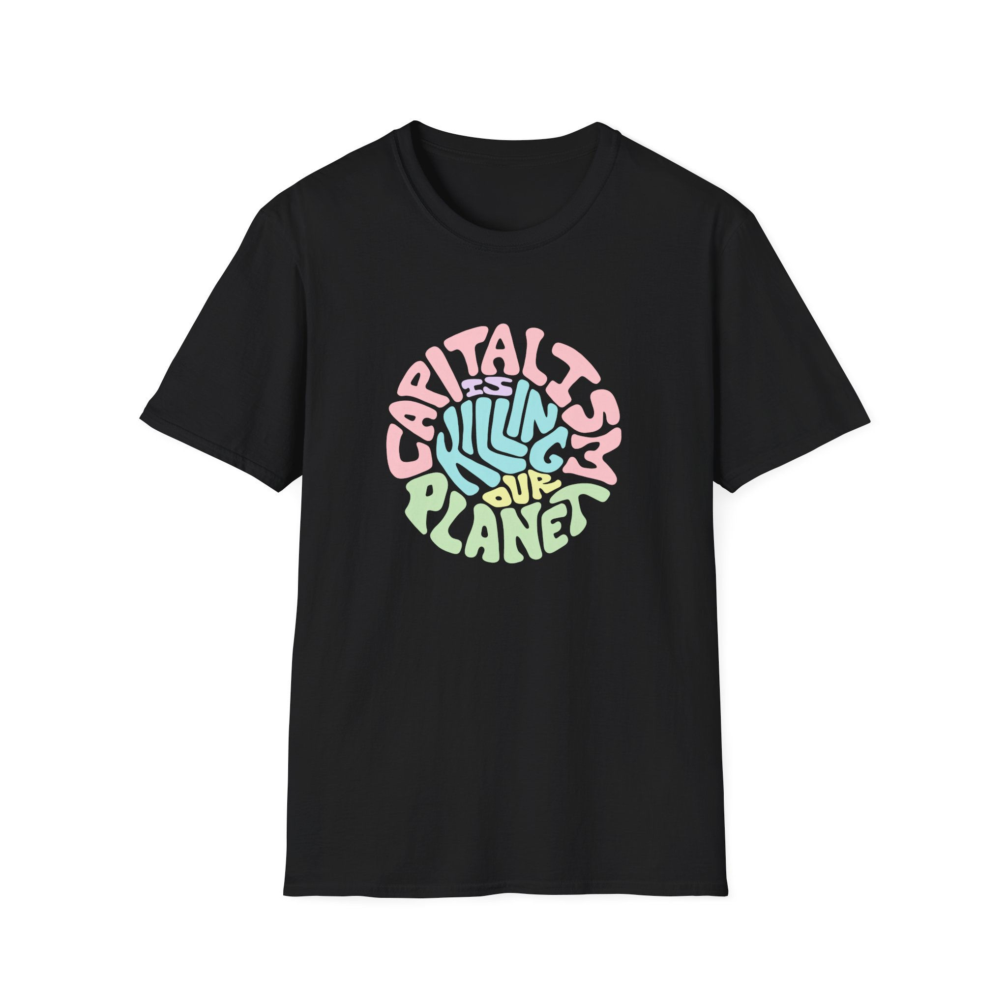 Capitalism Is Killing Our Planet Word Art Unisex Softstyle T-Shirt