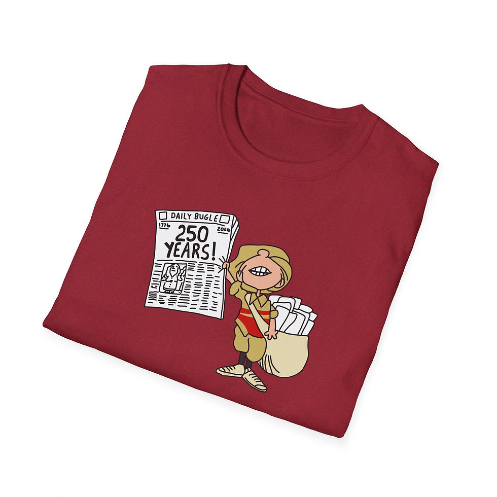 Thumbnail: 250 Years USA Newsboy T-Shirt — 250 Years Anniversary Shirt
