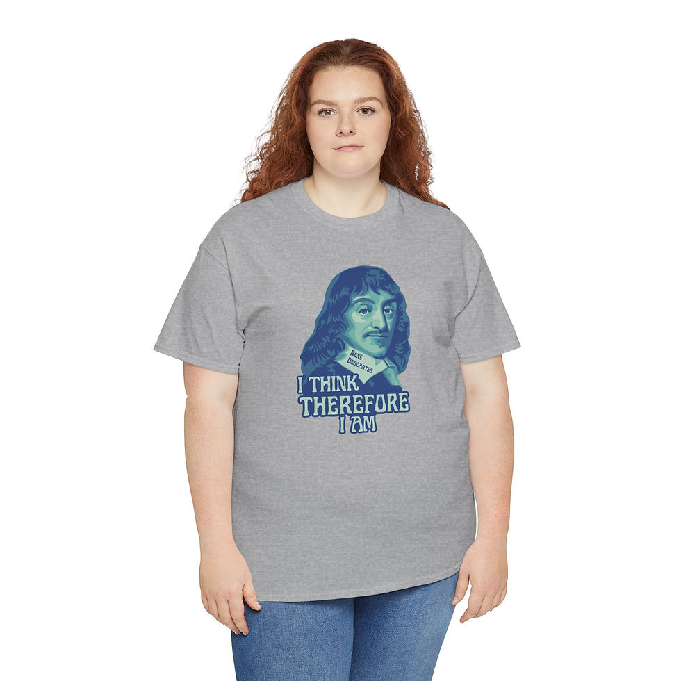 Thumbnail: René Descartes Portrait and Quote Unisex Heavy Cotton Tee