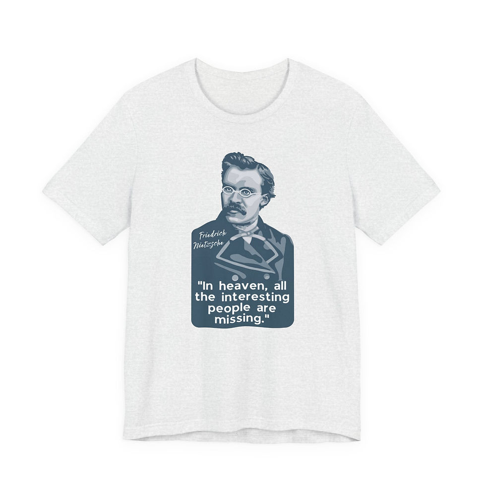 Thumbnail: Friedrich Nietzsche Portrait and Quote Unisex Graphic Print T-Shirt 
