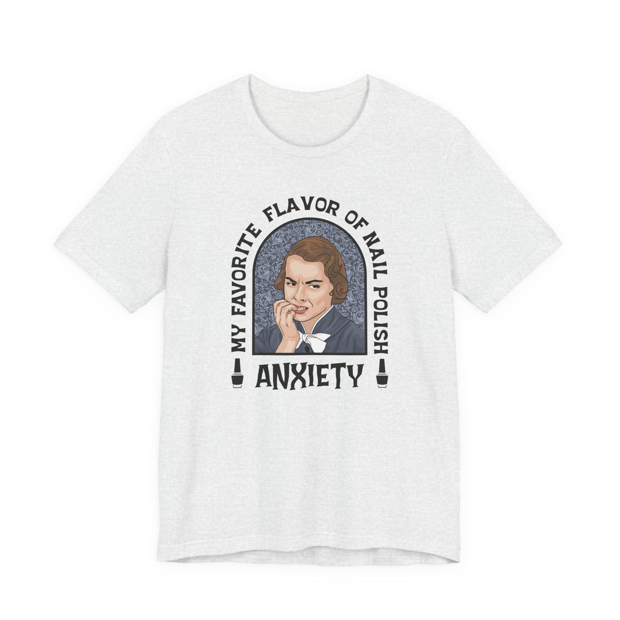 Anxiety Nail Polish Unisex Tee, Funny Retro Graphic T-Shirt