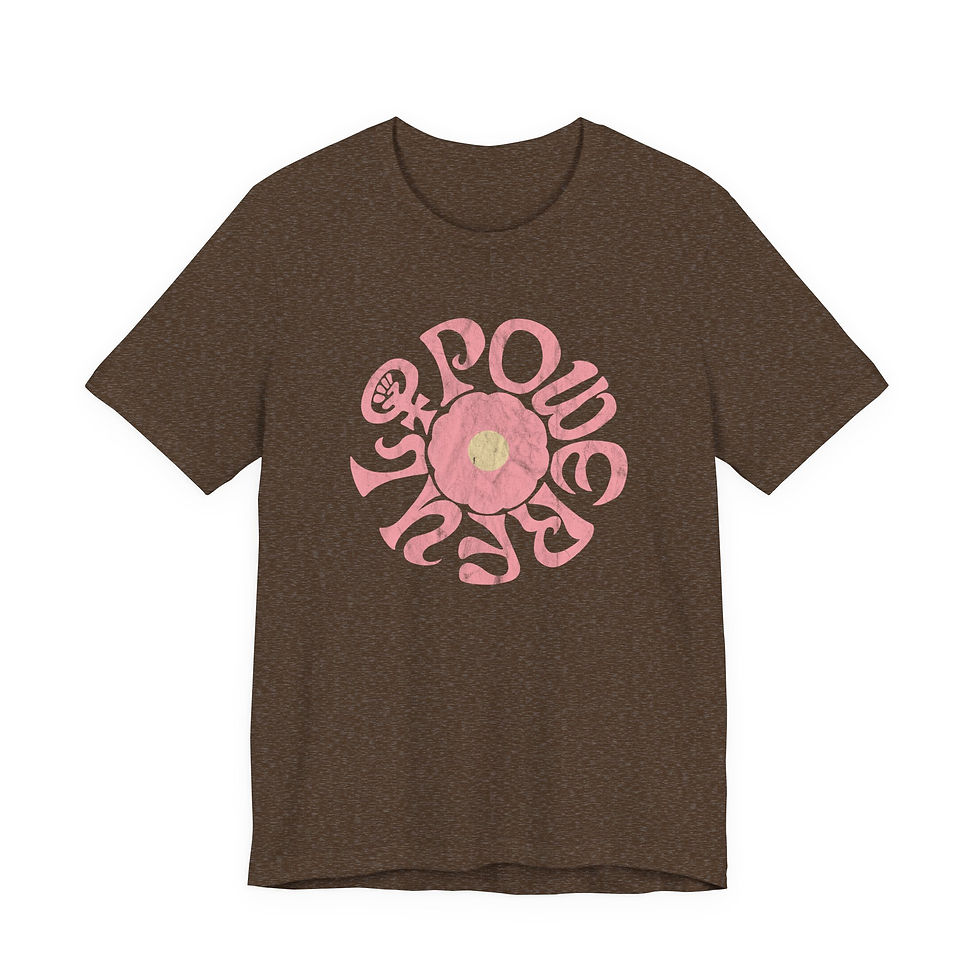 Thumbnail: Powerful Woman Flower Retro Flower Tee — Feminist Symbol Groovy Graphic