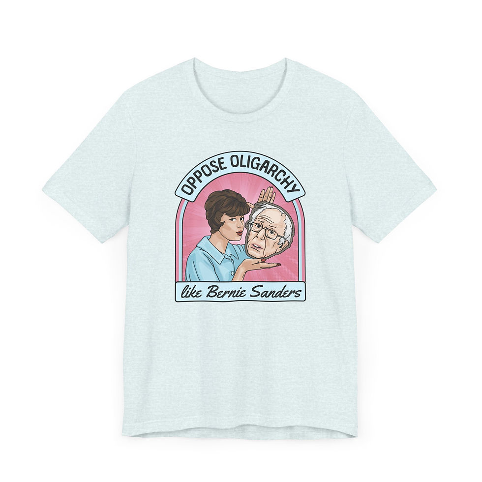 Thumbnail: Oppose Oligarchy Like Bernie Sanders Unisex Graphic Print T-Shirt, Retro Vintage