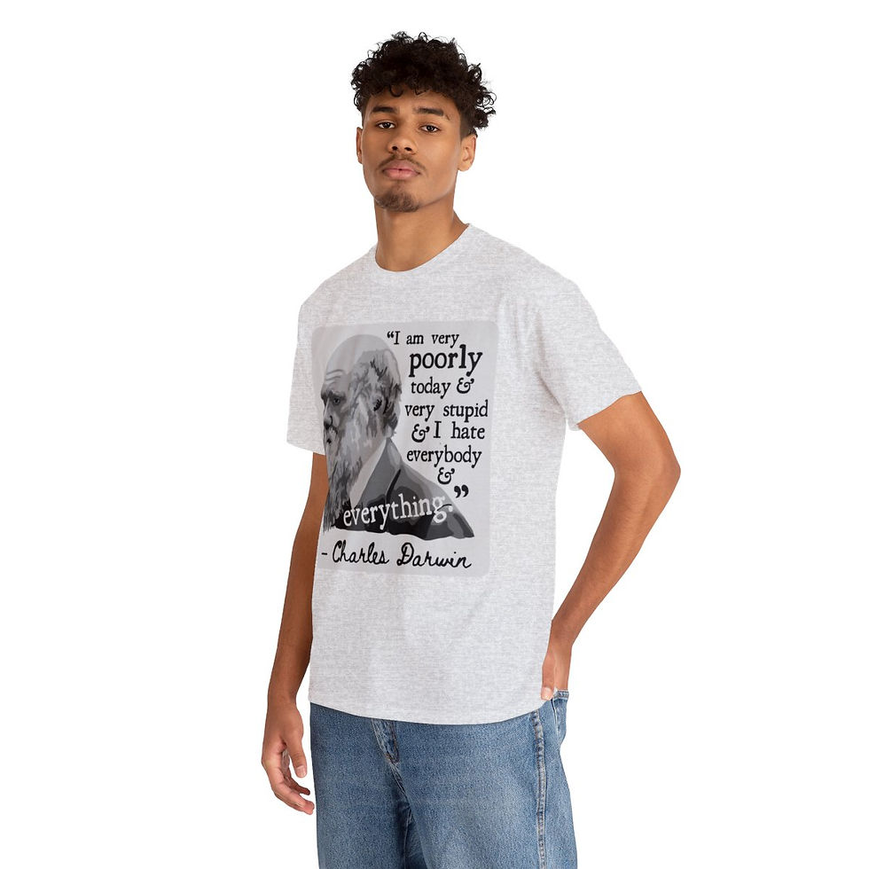Thumbnail: Charles Darwin Portrait and Quote - Unisex Heavy Cotton Tee