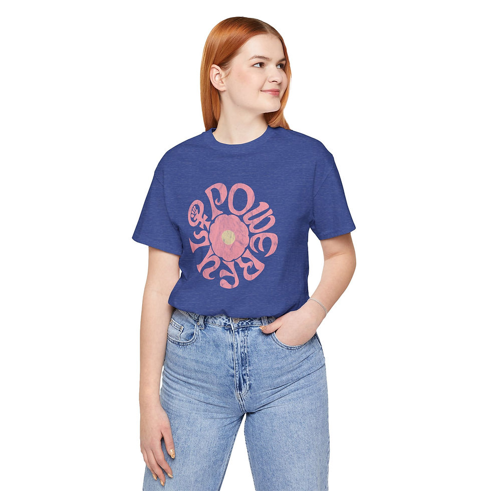 Thumbnail: Powerful Woman Flower Retro Flower Tee — Feminist Symbol Groovy Graphic