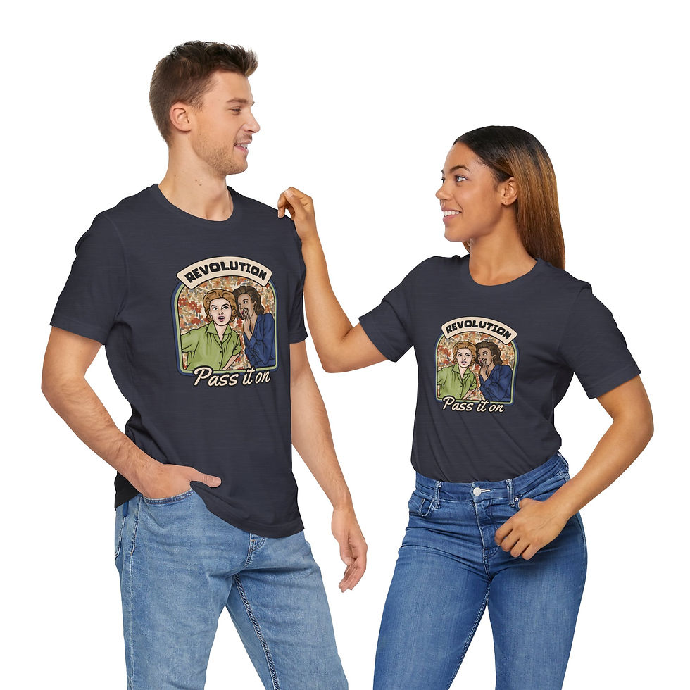 Thumbnail: Revolution Pass it on Unisex Graphic Print T-Shirt Retro Vintage anti-republican