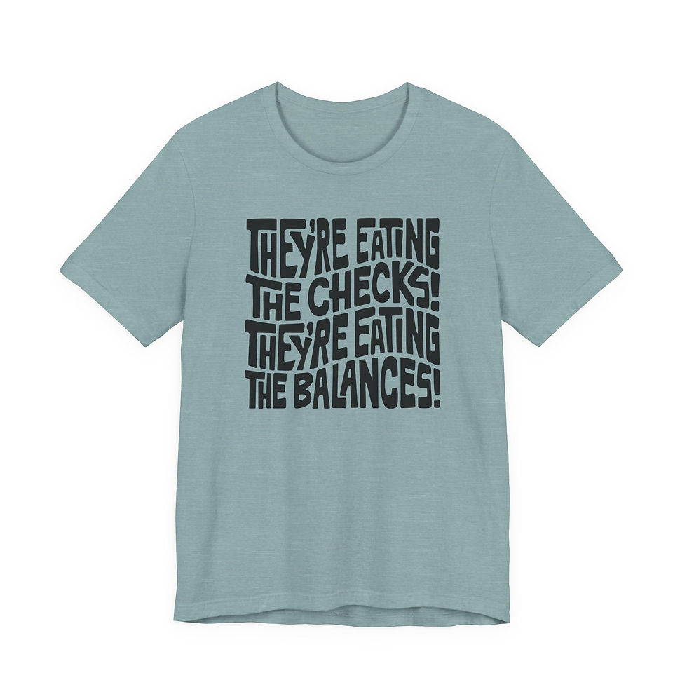 Thumbnail: Checks and Balances Word Art Unisex Graphic Print T-Shirt  