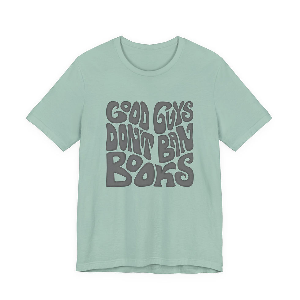 Thumbnail: Good Guys Don't Ban Books Word Art, Colorful Unisex Tee, Funny Graphic T-Shirt