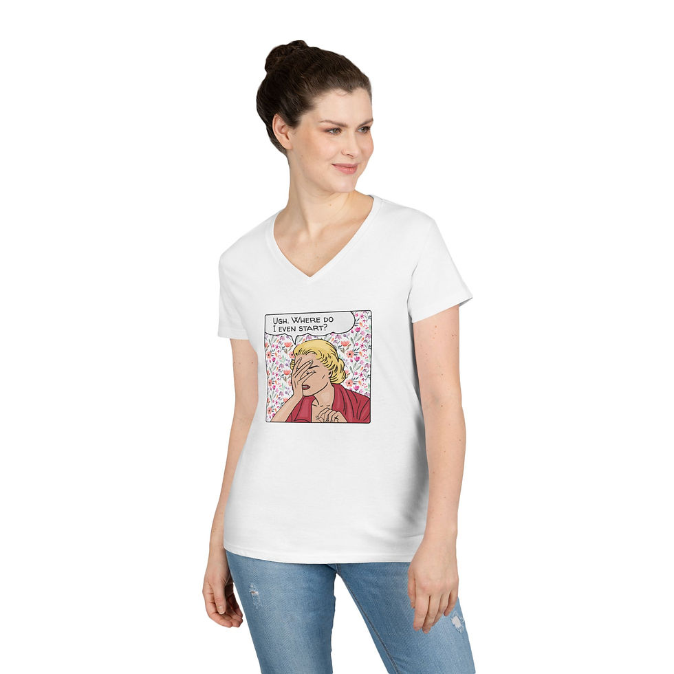 Thumbnail: Comic Book 'Ugh, Where Do I Even Start' V-Neck Tee