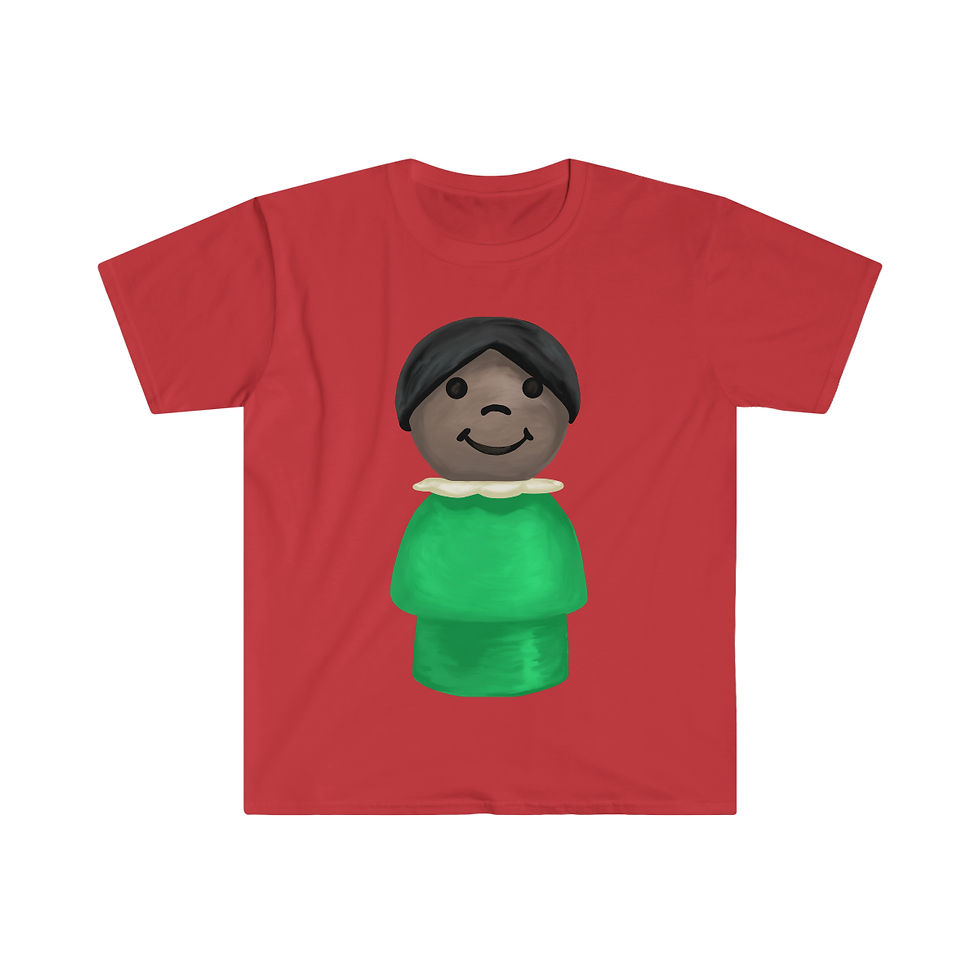 Thumbnail: Little People Green Girl Unisex Softstyle T-Shirt
