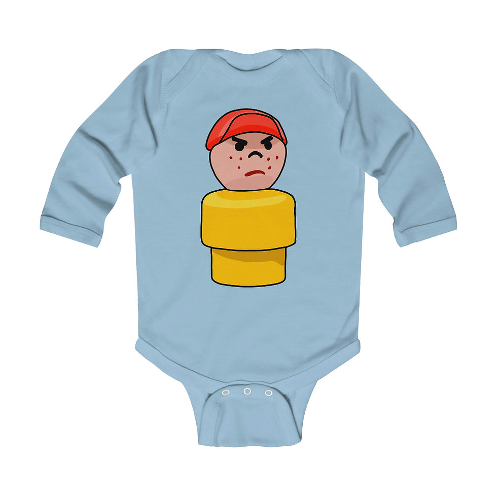 Thumbnail: Little Round People - Butch the Grumpy Boy Infant Long Sleeve Bodysuit