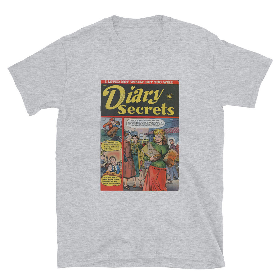 Thumbnail: Vintage Romance Comic Book Cover - Diary Secrets - Short-Sleeve Unisex T-Shirt