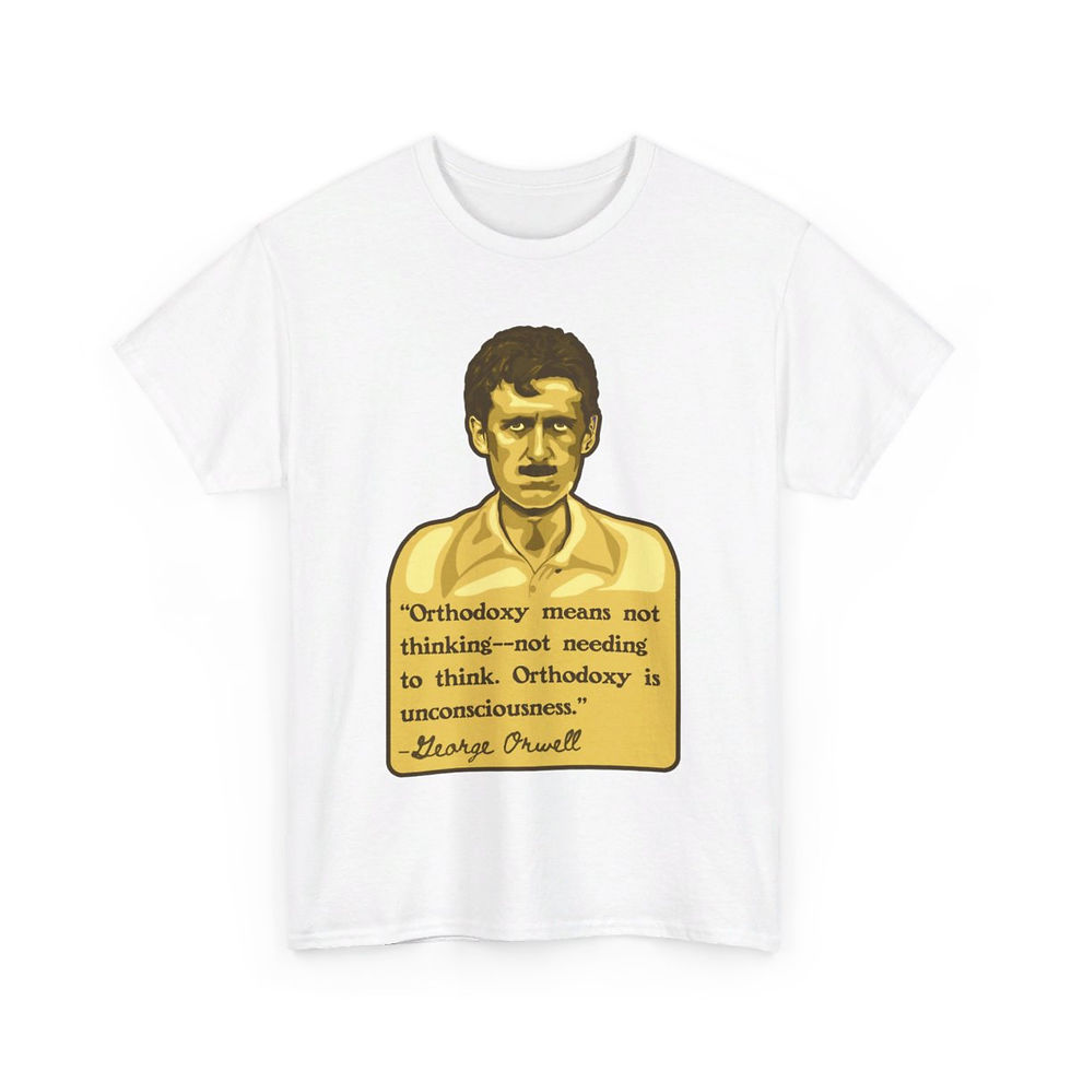Thumbnail: George Orwell Portrait and Quote Unisex Heavy Cotton Tee