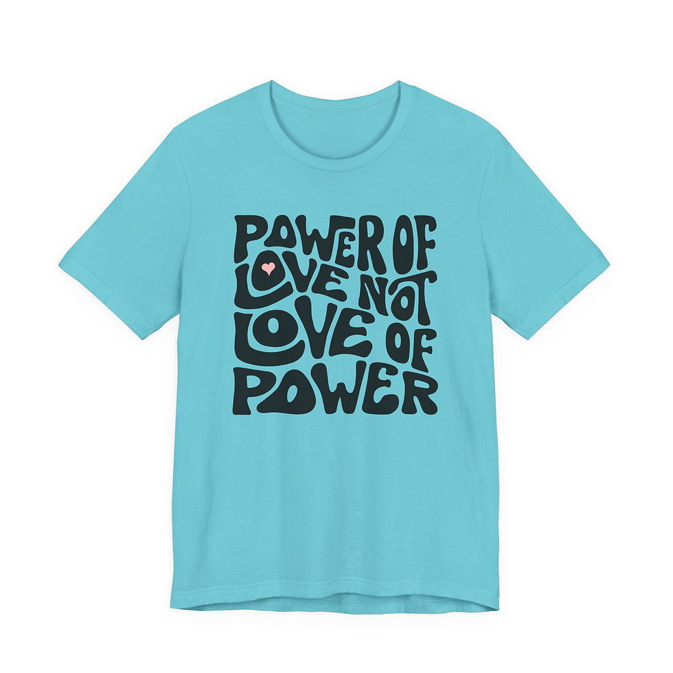 Thumbnail: Power of Love NOT Love of Power Word Art Unisex Graphic Print T-Shirt